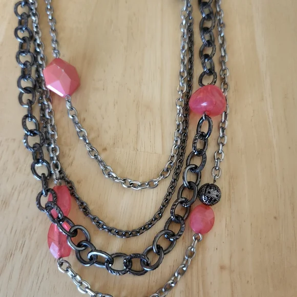 Beaded two-tone Silver necklace - Picture 3 of 3